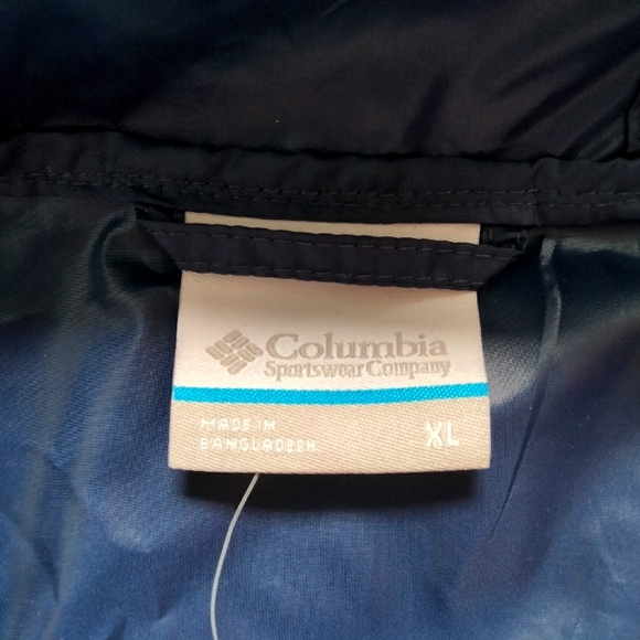 NWT XL Columbia Center Ridge Blue and White Colorblock Windbreaker Rain Jacket - Picture 4 of 14